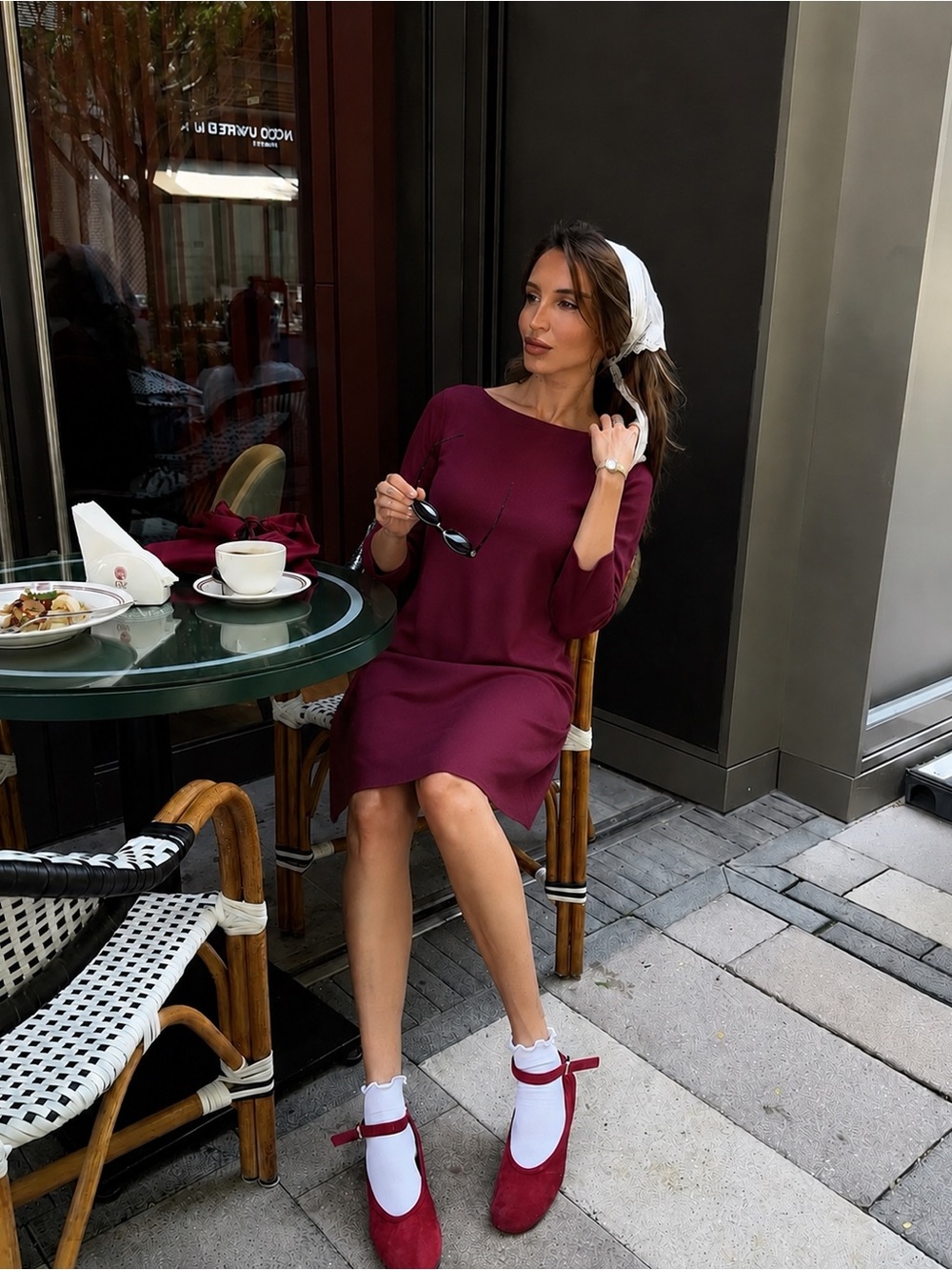 Massimo Dutti Burgundy Open Back Dress Tie Back Cocktail Party Wedding Guest - Picture 8 of 16